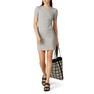 Helmut Lang Wide Rib Mini Dress with Cutouts, Size Small
